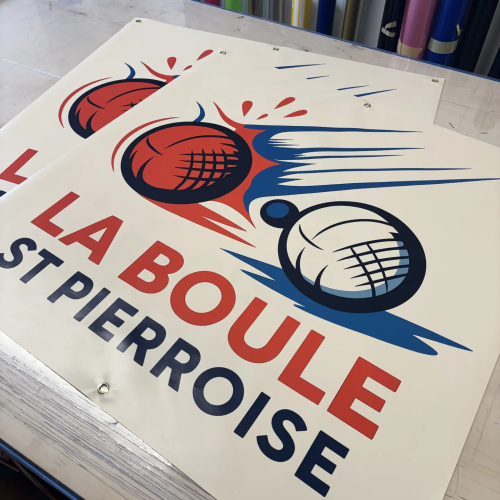 Panneau personnalisé au logo du club de pétanque La Boule St Pierroise