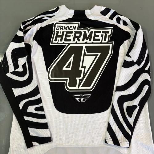 Maillot de moto cross personnalisé avec nom Hermet et numéro 47